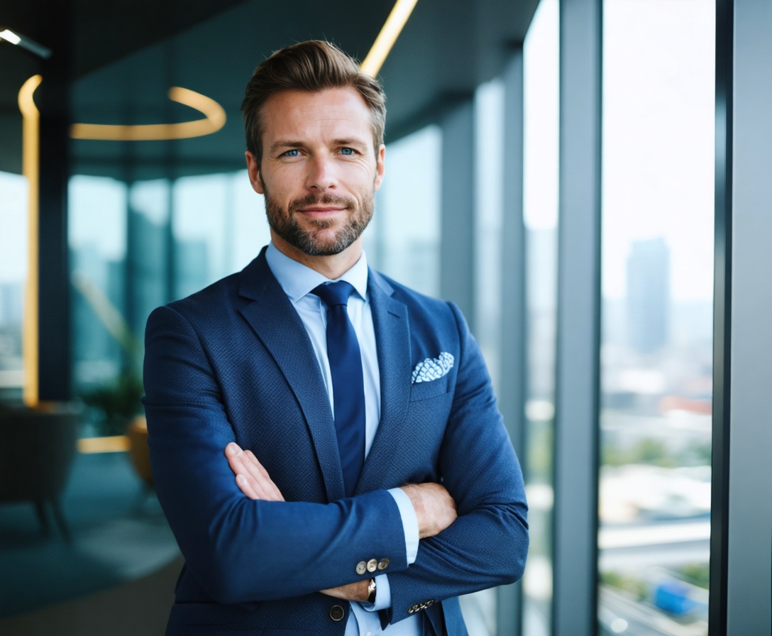 Arthur Sterling, Founder of Modern Web Design, in a modern office
